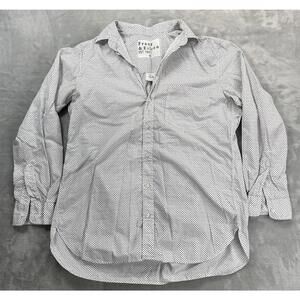 Frank Eileen Joedy Shirt Women’s Small White Heart Print Boyfriend Button Up Top